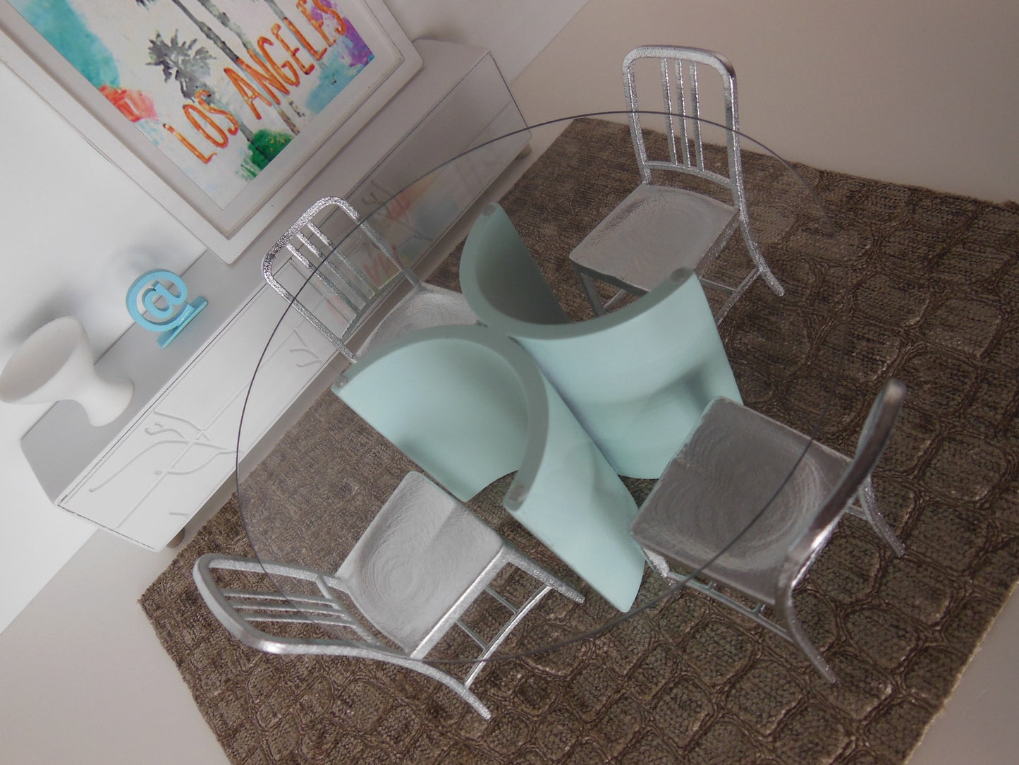 Lotus 2 Dining Table in Blue