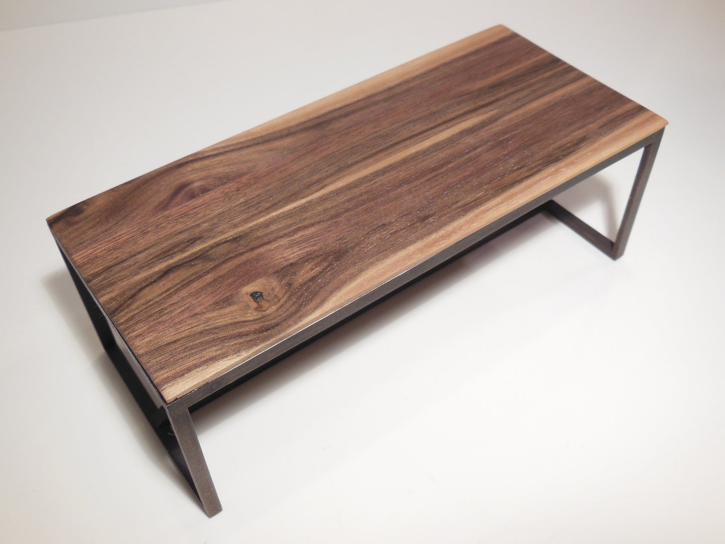 Strut Dining Table with Rust Base and Hickory Top