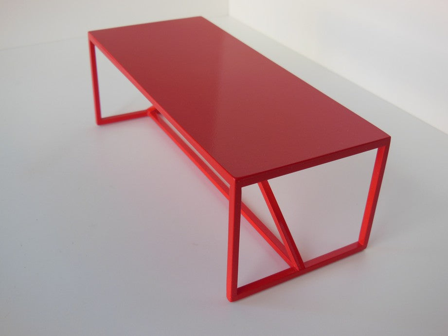 Strut Dining Table with Red Base and Red Top