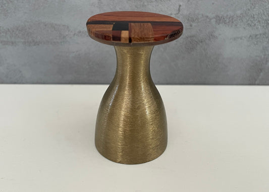 M.U.T.T. Top with Brass Base Accent Side Table