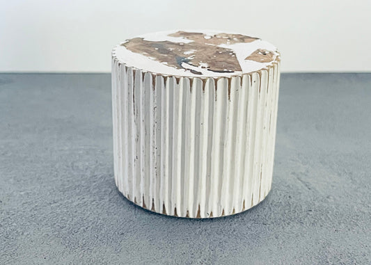 Ripplin Tall Accent End Table with Natural Top