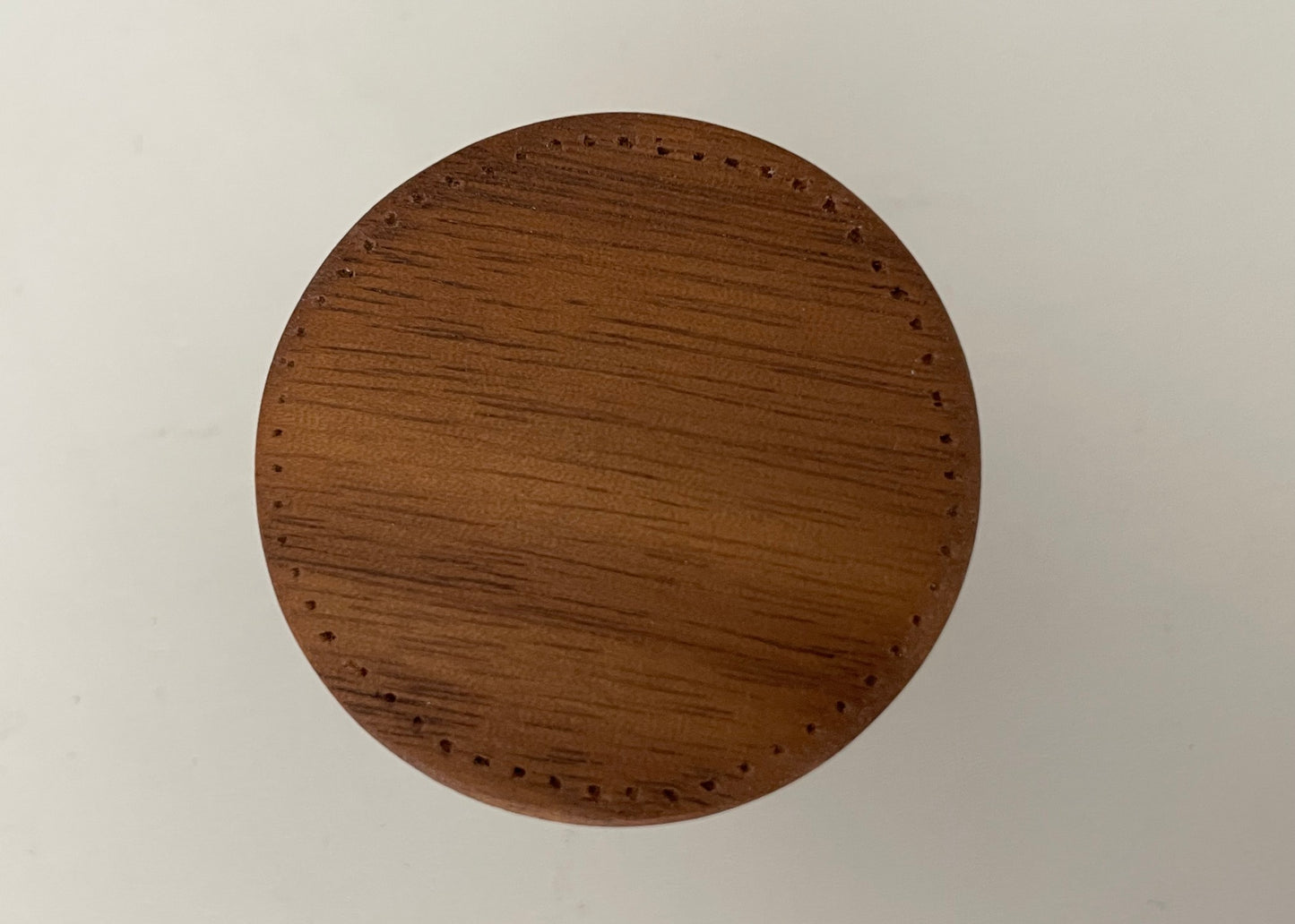 Teak Top with Brushed Metal Base Accent Side Table