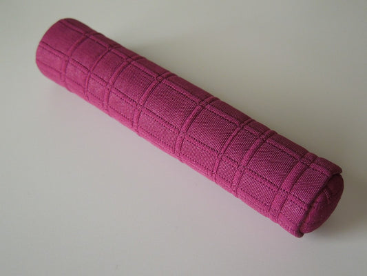 Pink Grid Long Bolster Pillow