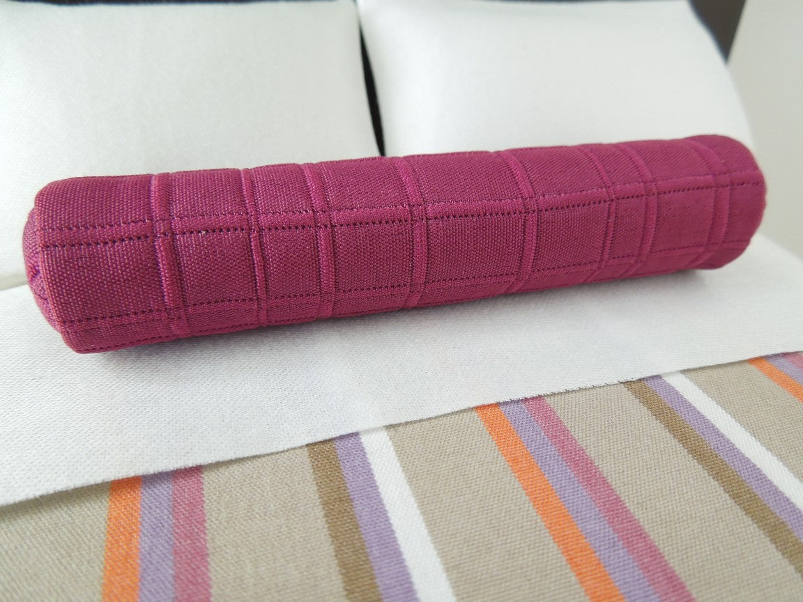 Pink Grid Long Bolster Pillow