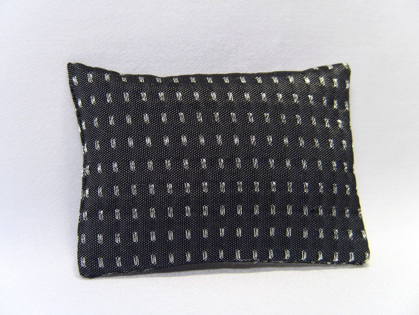 Charcoal Silver Dash Large Rectangle Pillow