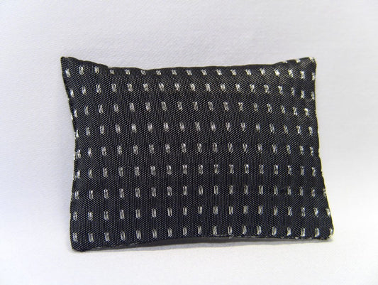 Charcoal Silver Dash Large Rectangle Pillow