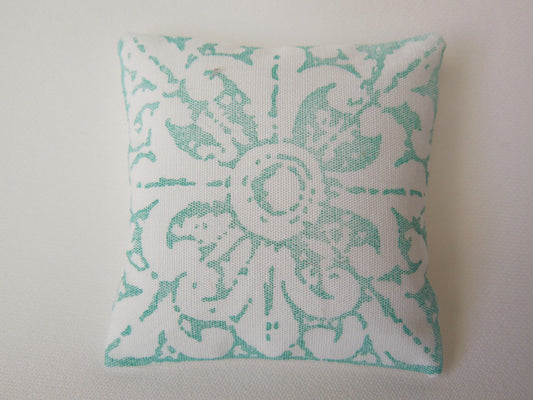Turquoise Batik Large Square Pillow