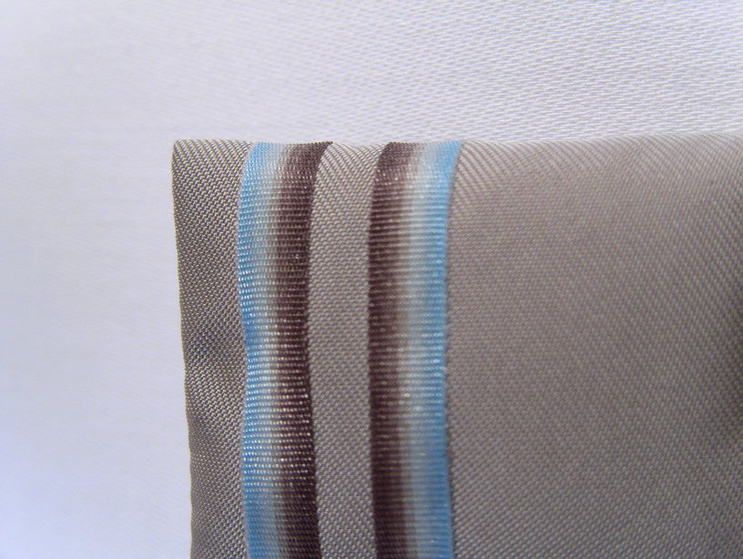 Banded Taupe Medium Rectangle Pillow