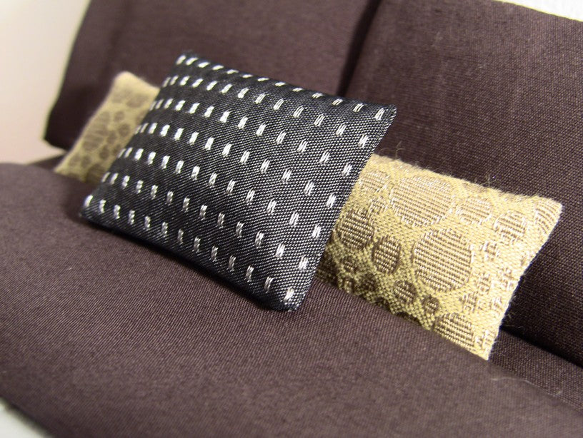 Charcoal Silver Dash Small Rectangle Pillow