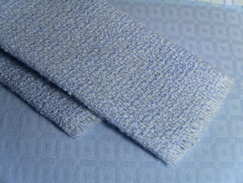 Basketweave Blue Throw
