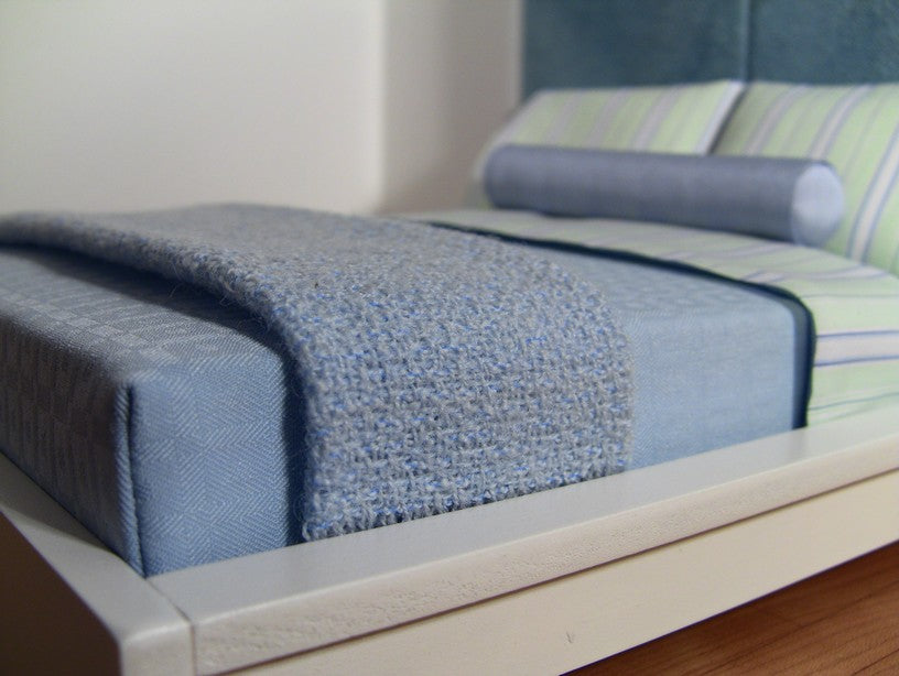 Basketweave Blue Throw