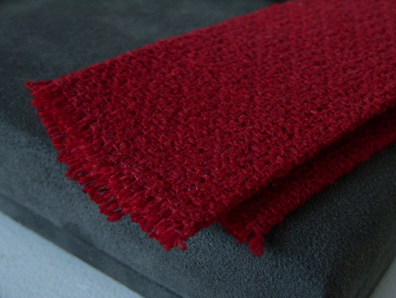 Basketweave Red Throw