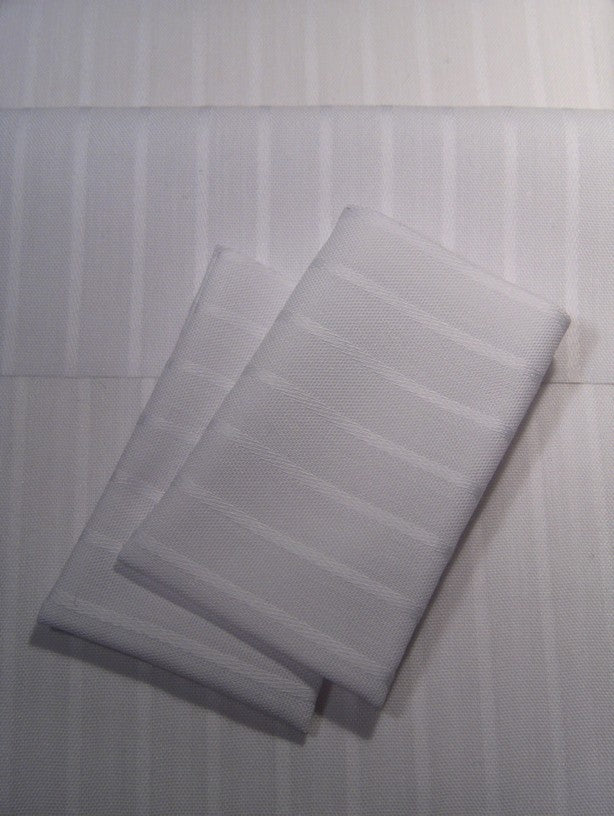 White Tonal Stripe Sheet Set
