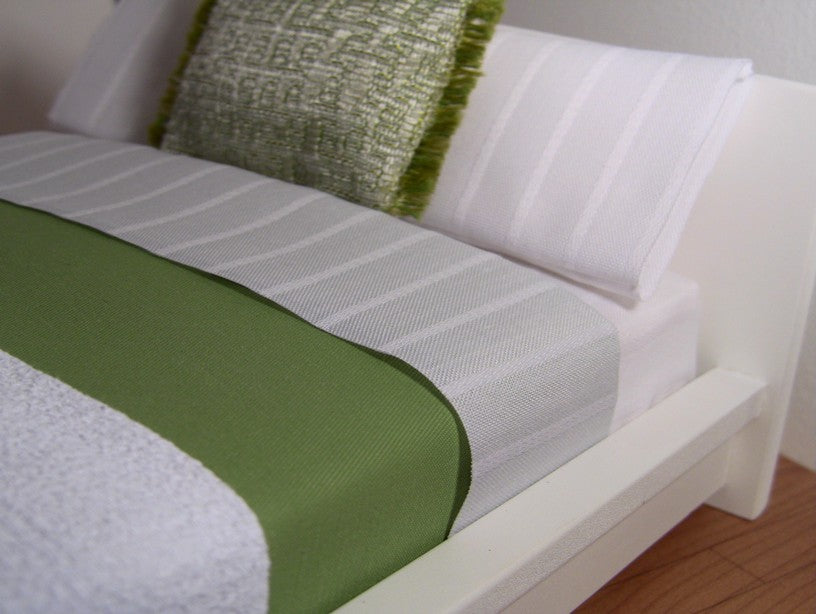 White Tonal Stripe Sheet Set