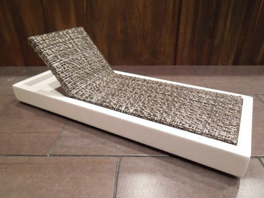 Cancun Chaise - Stone on White Base