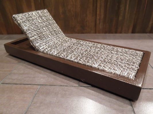 Cancun Chaise - Stone on Espresso Base