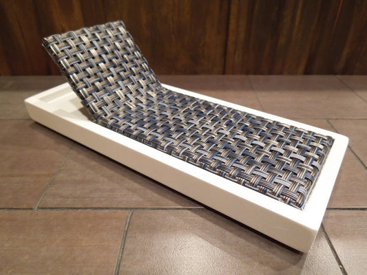 Cancun Chaise - Blue on White Base