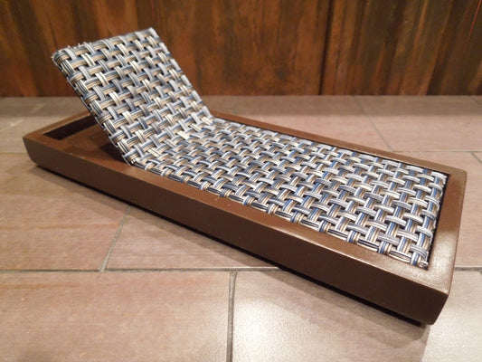 Cancun Chaise - Blue on Espresso Base
