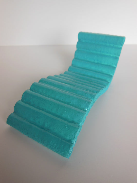 Ribb Chaise in Aqua