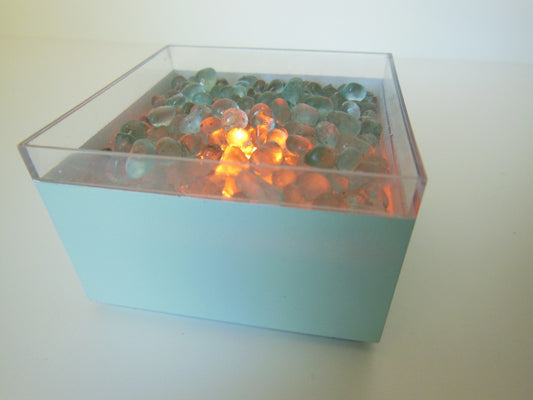Short Outdoor Fire Pit in Blue