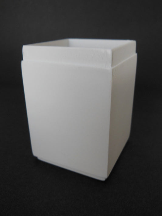 Tall Square White Pot