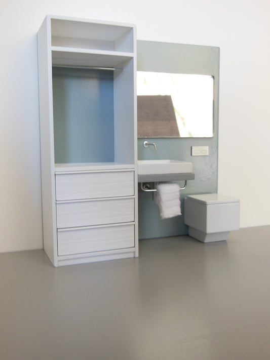 Single Vanity Bath Unit with Toilet and Wardrobe Unit