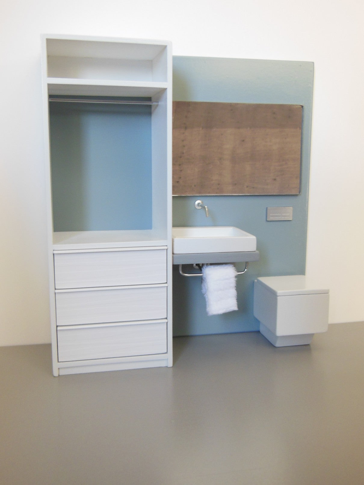 Single Vanity Bath Unit with Toilet and Wardrobe Unit