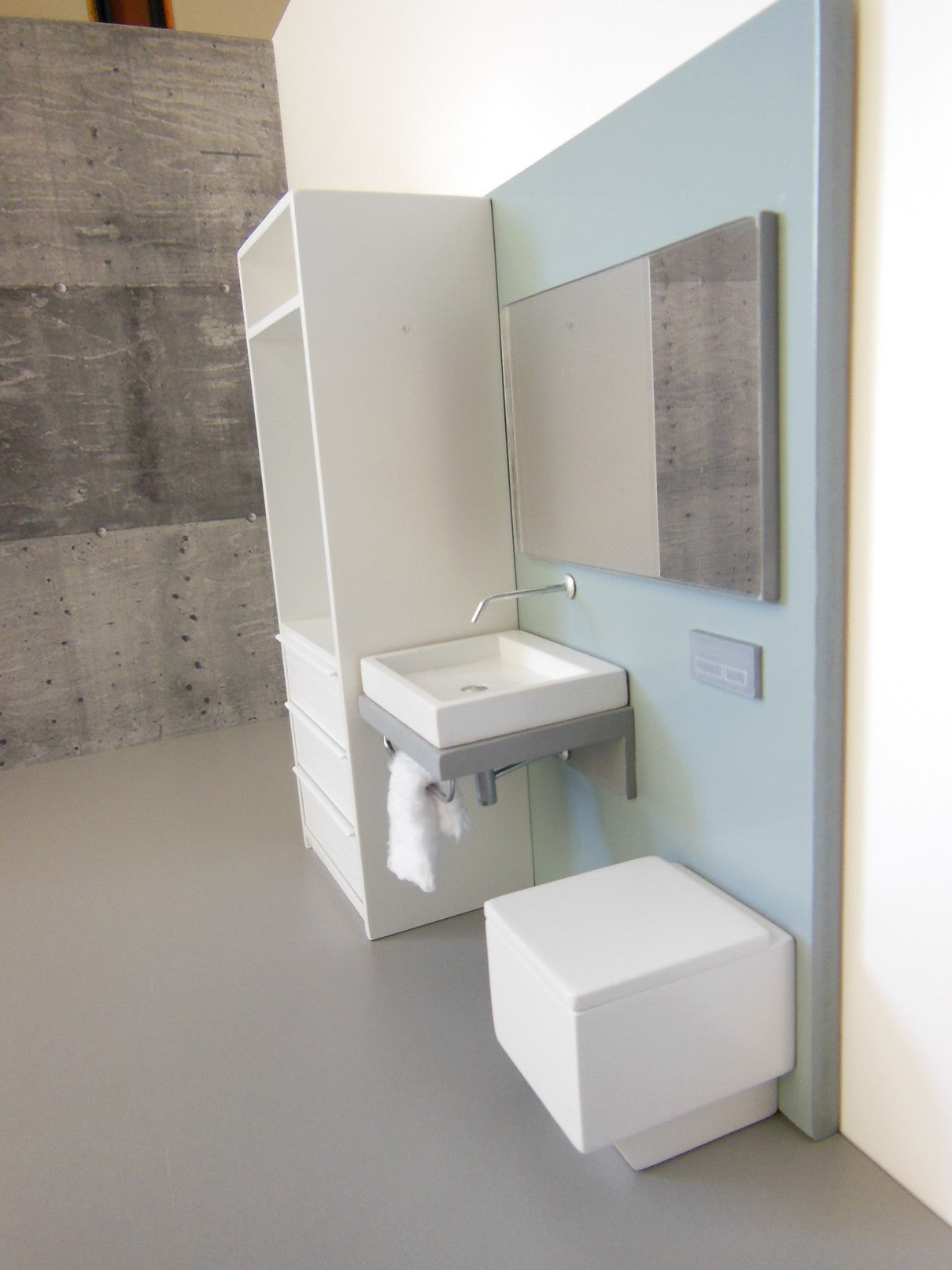 Single Vanity Bath Unit with Toilet and Wardrobe Unit