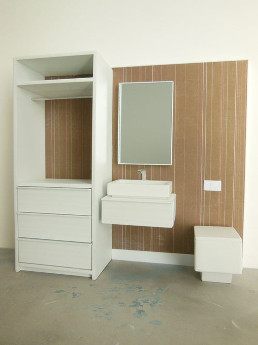 Single Vanity Bath Unit with Toilet and Wardrobe Unit