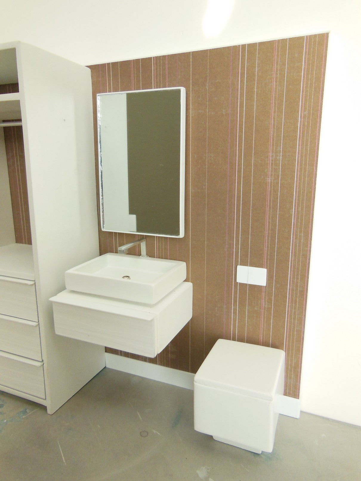 Single Vanity Bath Unit with Toilet and Wardrobe Unit