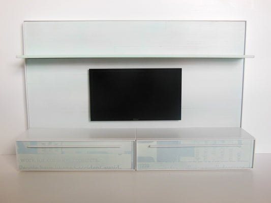 Chelsea Entertainment Unit in Aqua Blue White Wash
