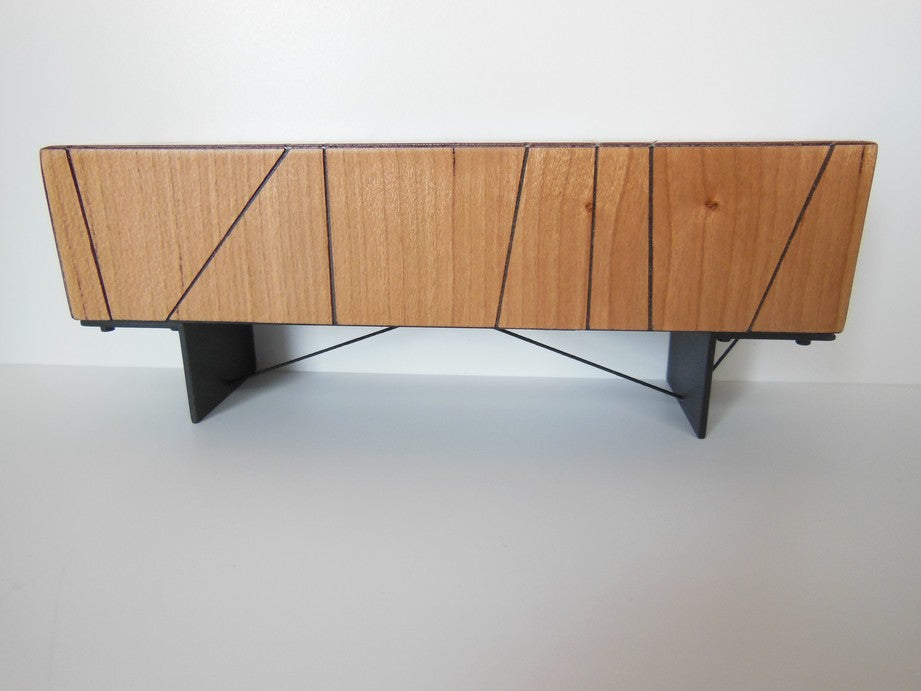Cole Entertainment Console in Cherry with Black Base