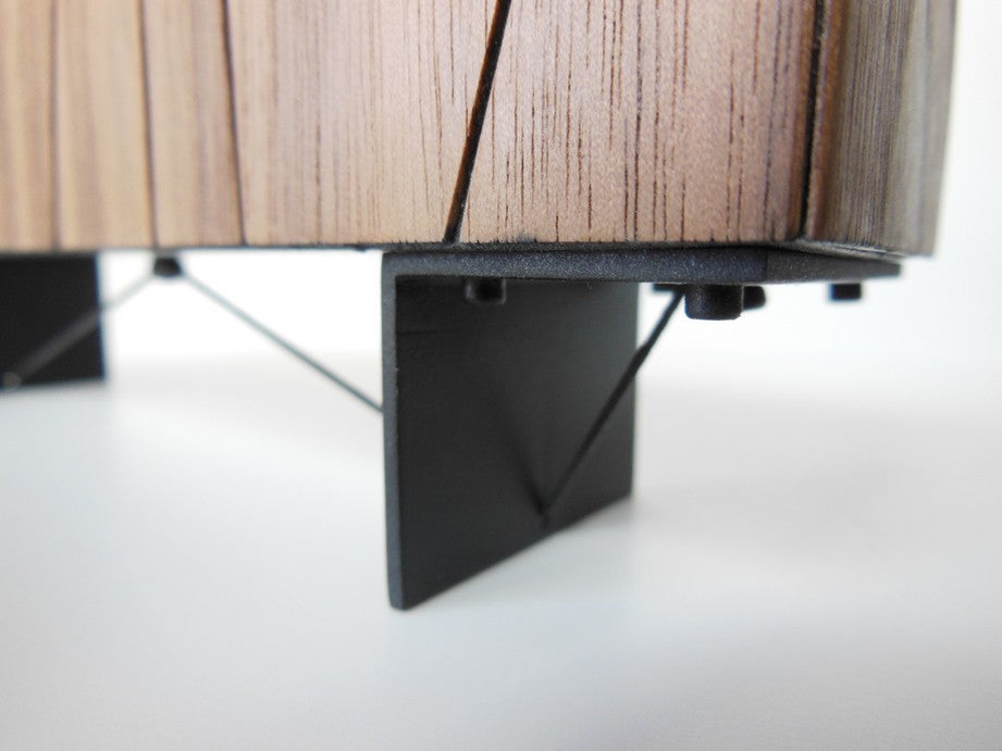 Cole Entertainment Console in Walnut with Black Base