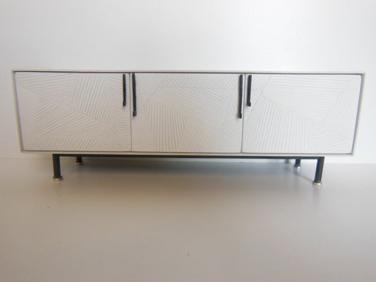 Draper Console in White with Black Steel Base