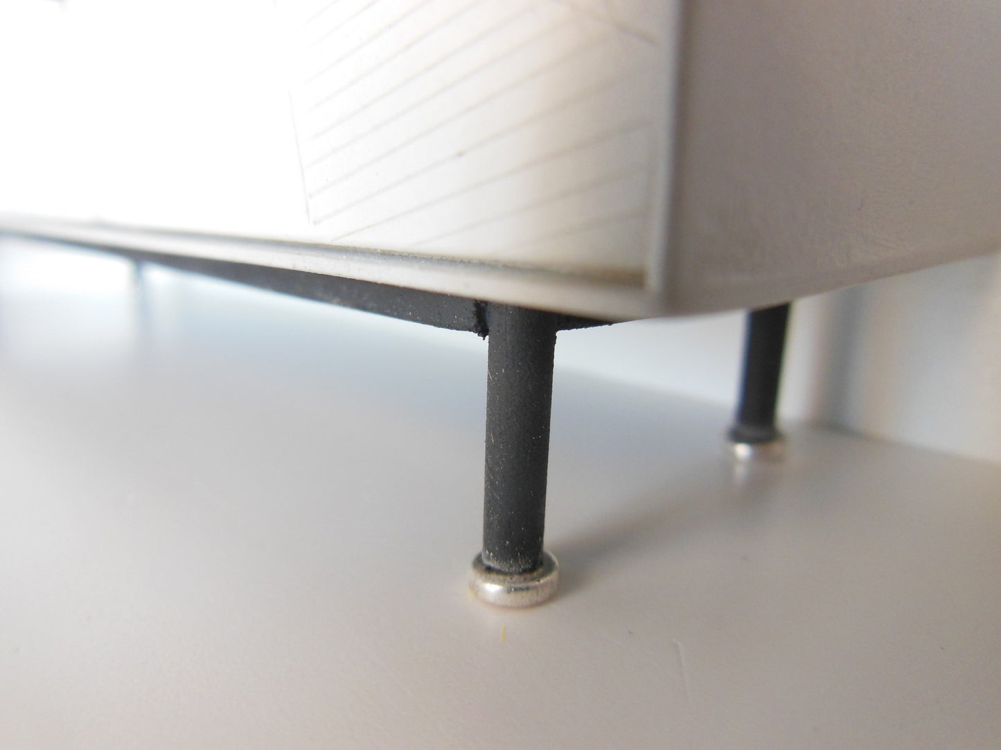 Draper Console in White with Black Steel Base