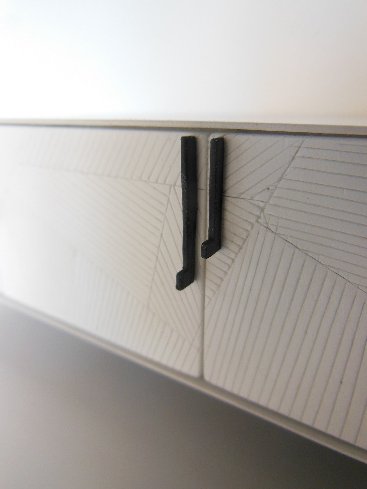 Draper Console in White with Black Steel Base