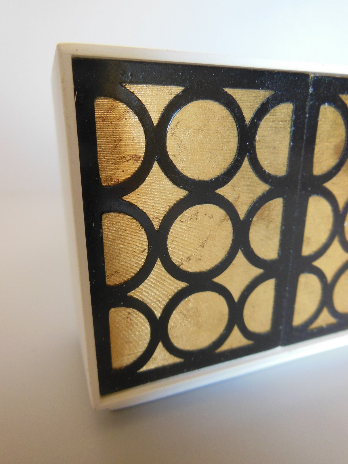 Linden 2 Door Cabinet in White/Gold/Black