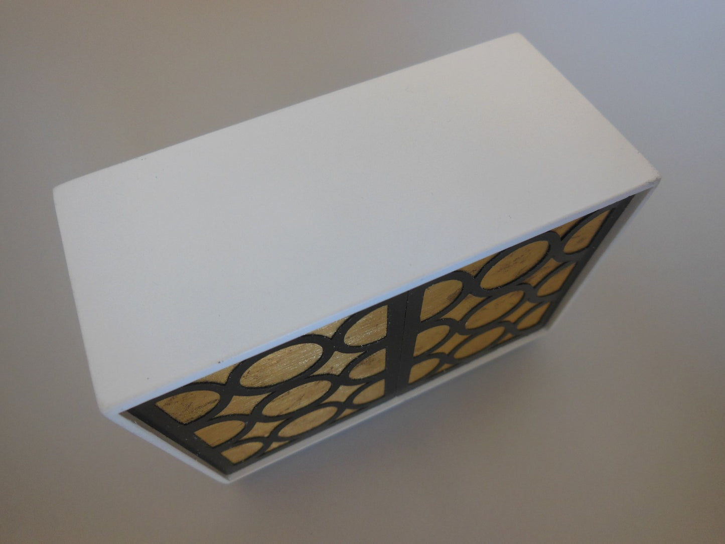 Linden 2 Door Cabinet in White/Gold/Black