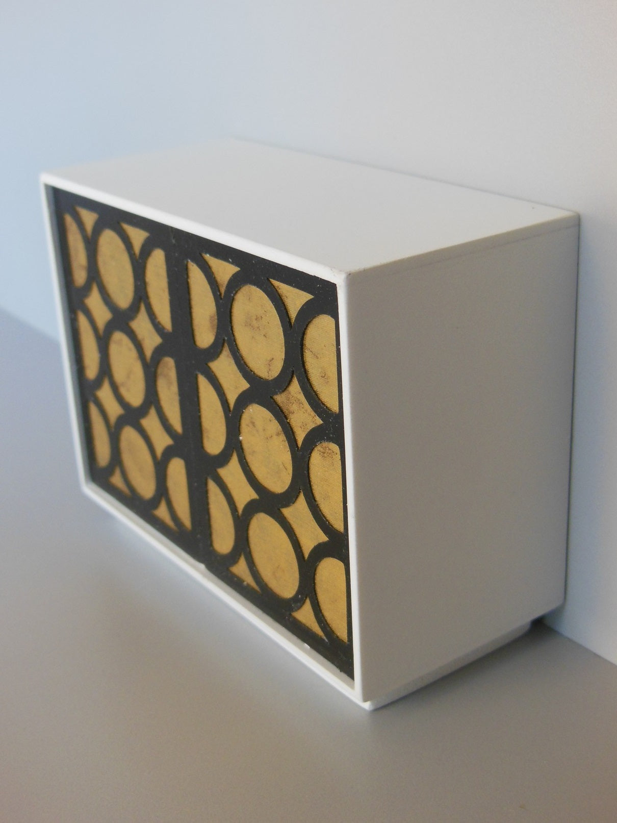Linden 2 Door Cabinet in White/Gold/Black