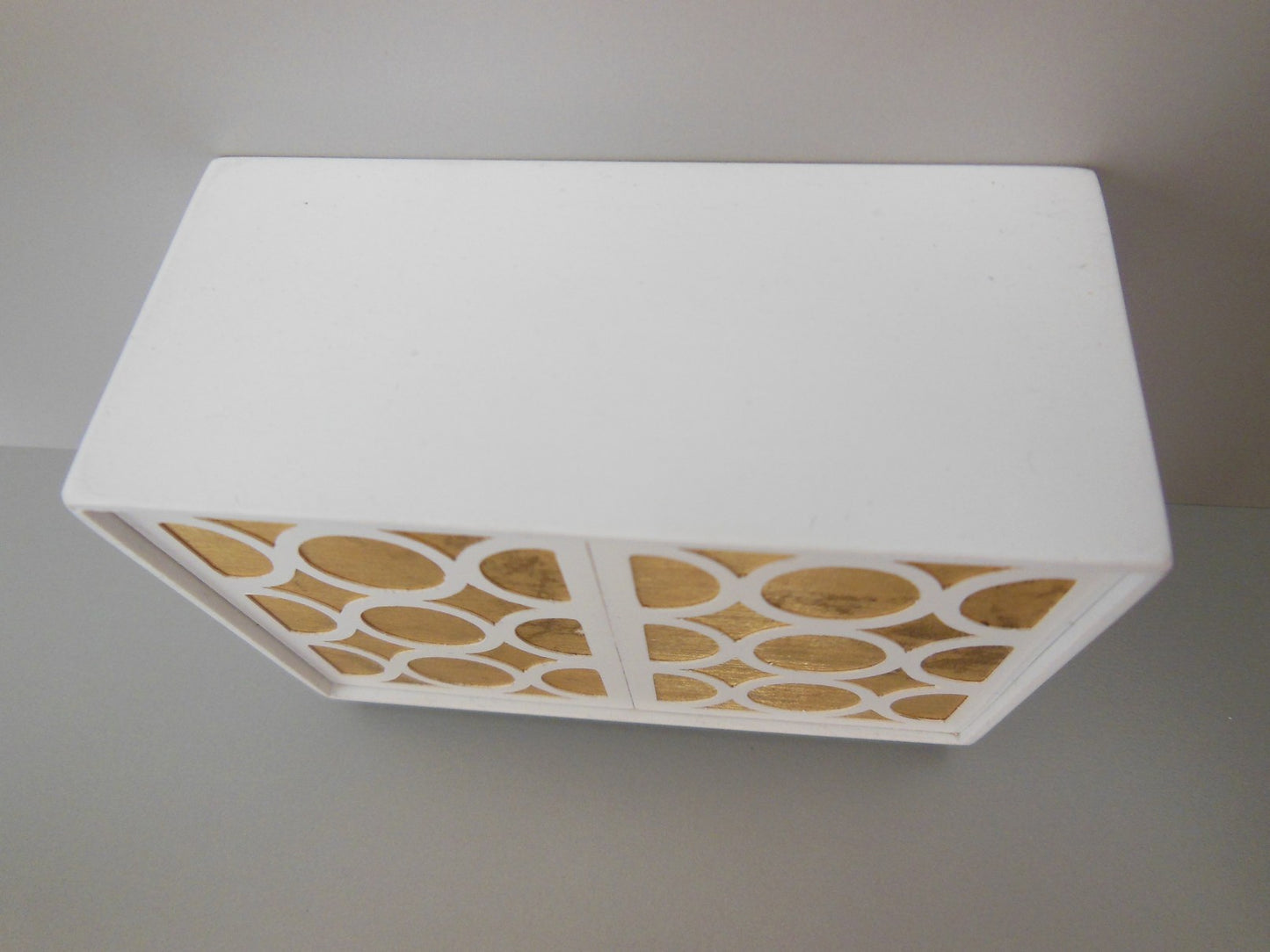 Linden 2 Door Cabinet in White/Gold/White