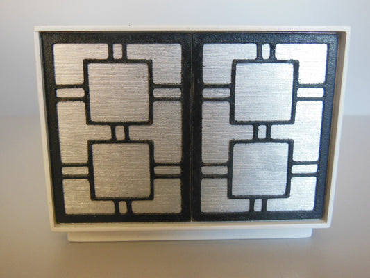 Linden 2 Door Cabinet in White/Silver/Black