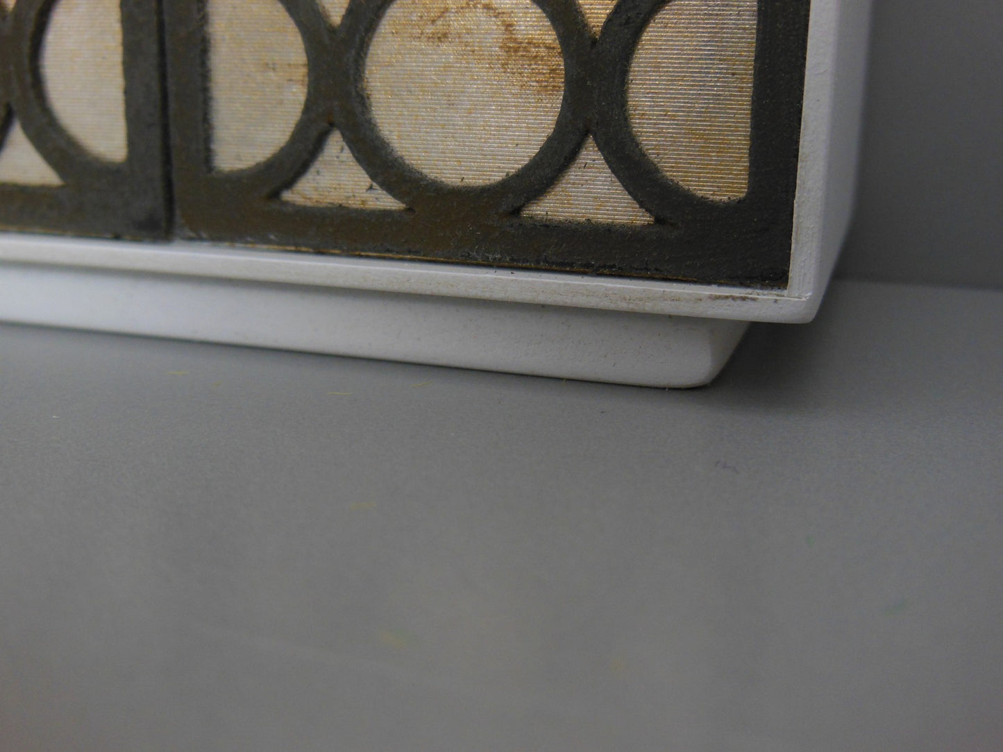 Linden 3 Door Cabinet in White/Gold/Black