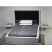White Platform Bed with Black Square Quilted Insert