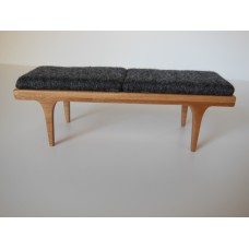 Nolan Bench in Cherry with Gray Cushion