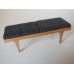 Nolan Bench in Cherry with Gray Cushion