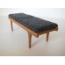 Nolan Bench in Cherry with Gray Cushion