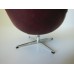 Egg Chair in Burgundy Leather Black Trim