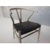 Wishbone Chair - Beige with Espresso Vinyl Seat