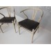 Wishbone Chair - Beige with Espresso Vinyl Seat