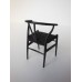 Wishbone Chair - Black with Black Microsuede Seat